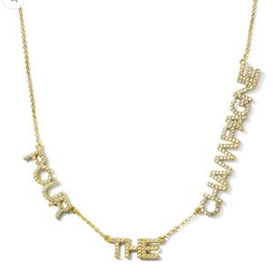 Zaxie by Stephanie Taylor Gold Necklace with‎ Crystal Accents BNWT